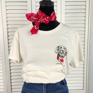 Eddie Bauer Graphic T-Shirt Canada Dog Logo Women’s Size L Cotton